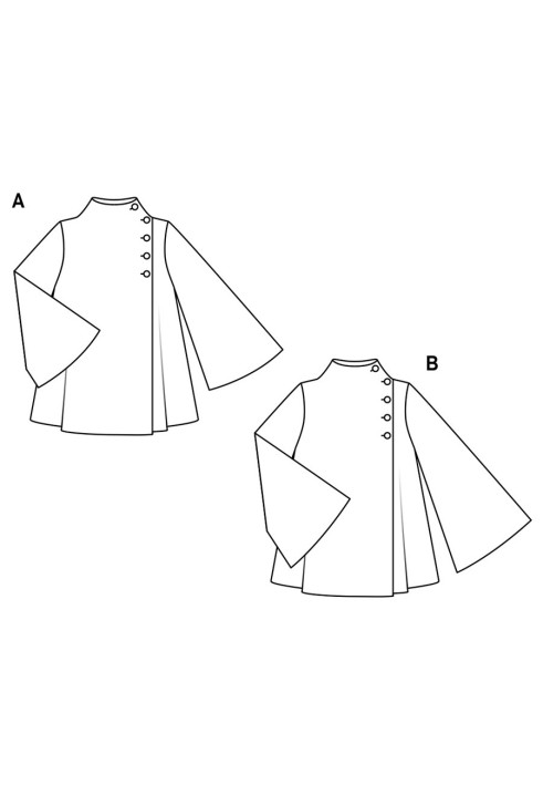 Выкройка Жакет твидовый с рукавами-раструбами (Burda 2/2019, № выкройки 6275 B)