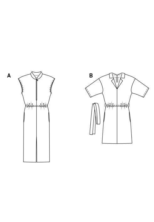 Pattern Cutaway dress with short sleeves (Burda 1/2018, pattern number 6420 B)