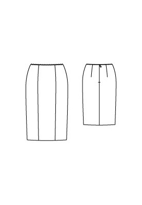 Pattern Straight-cut skirt without a belt (Burda 1/2012, pattern number 104)