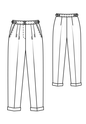 Pattern Pants 7/8 length with pleats at the waist (Burda 9/2019, pattern no. 119 B)