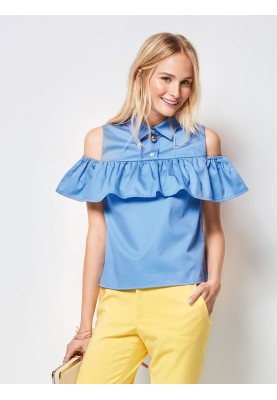 Pattern Blouse with wide sleeves and open shoulders (Burda 1/2018, pattern number 6405 C)