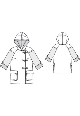 Double-breasted duffle coat pattern with a hood (Burda 9/2011, pattern number 113)