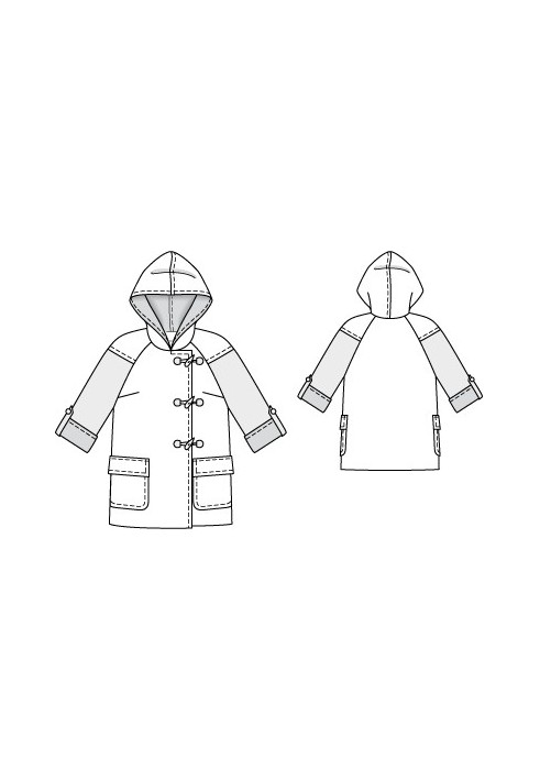 Double-breasted duffle coat pattern with a hood (Burda 9/2011, pattern number 113)