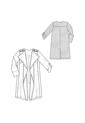 Pattern Trench coat of a free cut without a fastener (Burda 1/2020, pattern number 6213 A)