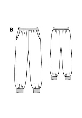 Jogger pants pattern (Burda 5/2015, pattern number 114 V)