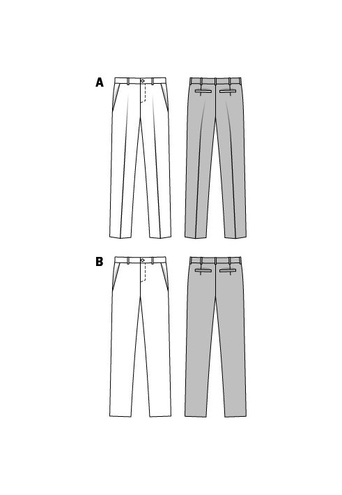 Pattern Classic straight-cut gabardine trousers (Burda 1/2014, pattern number 6933 B)