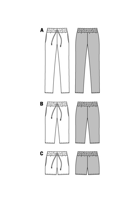 Выкройка Шорты в спортивном стиле на кулиске (Burda 1/2014, № выкройки 6938 C)