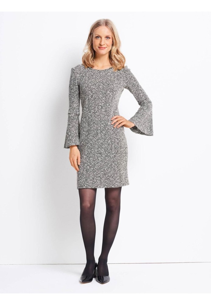 Pattern Knitted fabric dress with ruffles on the sleeves (Burda 2/2018, pattern number 6364 B)