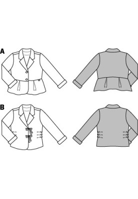 Pattern Jacket of a fitted silhouette from loden (Burda 2/2015, pattern number 9404 B)