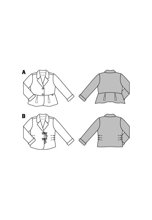 Pattern Jacket of a fitted silhouette from loden (Burda 2/2015, pattern number 9404 B)