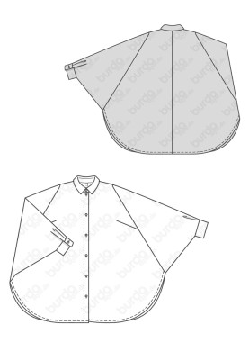 Pattern Wide cut blouse with bat sleeves (Burda 2/2019, pattern no. 6257 A)