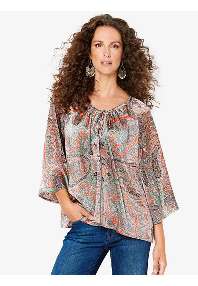 Pattern Loose cut blouse with wide raglan sleeves (Burda 1/2020, pattern no. 6227 B)