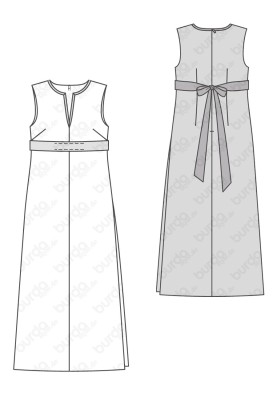 Pattern Maxi dress made of panoxamite (Burda 2/2017, pattern no. 6484 B)