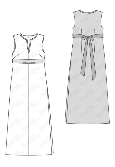 Pattern Maxi dress made of panoxamite (Burda 2/2017, pattern no. 6484 B)