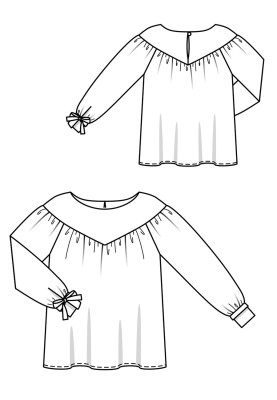 Pattern Blouse with a shaped yoke and wide sleeves (Burda 5/2019, pattern number 120)