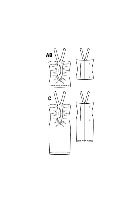 Pattern Knitted dress with a pressed cut on straps (Burda 7/2010, pattern number 111 C)