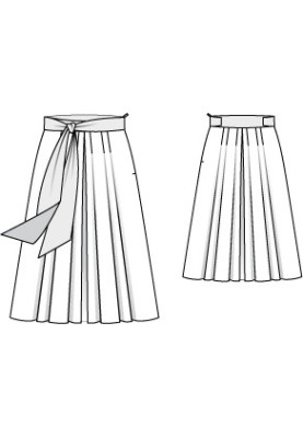 Pattern Wide cut skirt with pleats and belt (Burda 9/2011, pattern number 140)