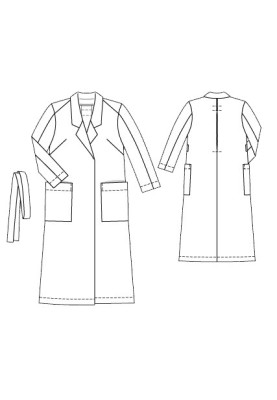 Pattern Straight-cut coat with a smell (Burda 2/2016, pattern number 128 V)