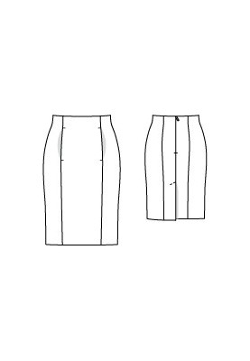 Pattern Narrow-cut skirt with in-seam pockets (Burda 8/2011, pattern number 122)