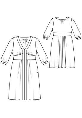 Pattern A cut-off dress with a wide sewn-in belt (Burda. Fashion Plus 1/2019, pattern number 430)