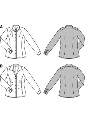 Выкройка Блузка-рубашка с рельефными швами (Burda 2/2014, № выкройки 6839 B)
