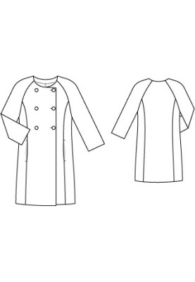 Pattern Double-breasted coat without a collar (Burda 9/2012, pattern number 102)