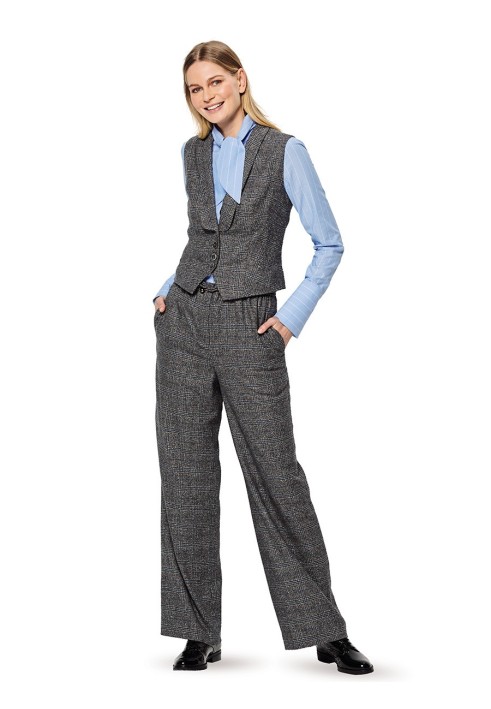 Pattern Pants straight cut with elastic band (Burda 2/2020, pattern number 6173 B)