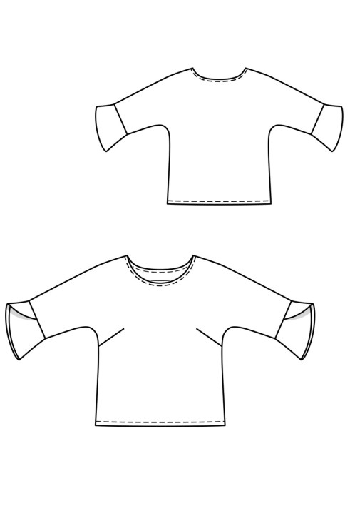 Выкройка Блуза джинсовая с воланами на рукавах (Burda 9/2019, № выкройки 110)