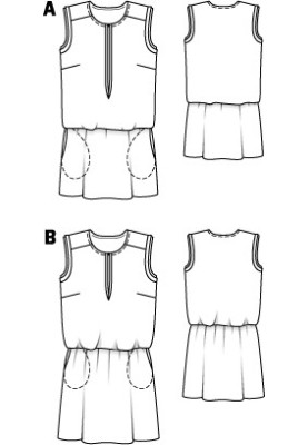 Выкройка Платье летнее из креп-сатина (Burda 7/2011, № выкройки 122 A)