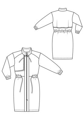 Park pattern satin with a high collar (Burda 1/2020, pattern number 114)