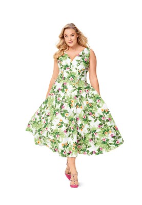 Pattern Dress with a wide sewn-in belt (Burda 1/2017, pattern number 6549 A)