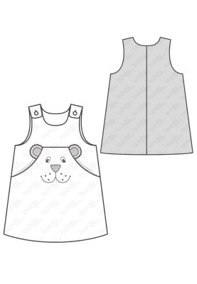 Pattern corduroy sundress with wide straps (Burda 2/2018, pattern number 9330 B)