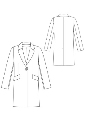 Pattern One-breasted straight-cut coat (I love to sew 3/2019, pattern number 109)