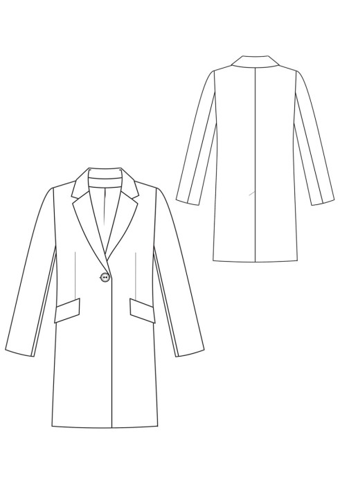 Pattern One-breasted straight-cut coat (I love to sew 3/2019, pattern number 109)