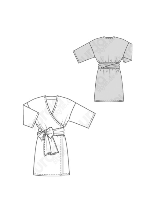 Pattern Kimono dress with a wide belt-bow (Burda 1/2020, pattern number 6207 A)