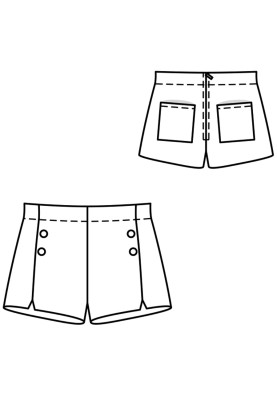 Pattern Short shorts without a belt (Burda 5/2018, pattern number 130)