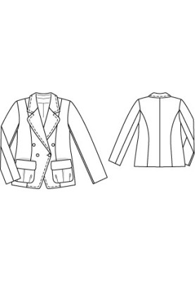 Double-breasted flannel blazer pattern (Burda 8/2010, pattern number 138)