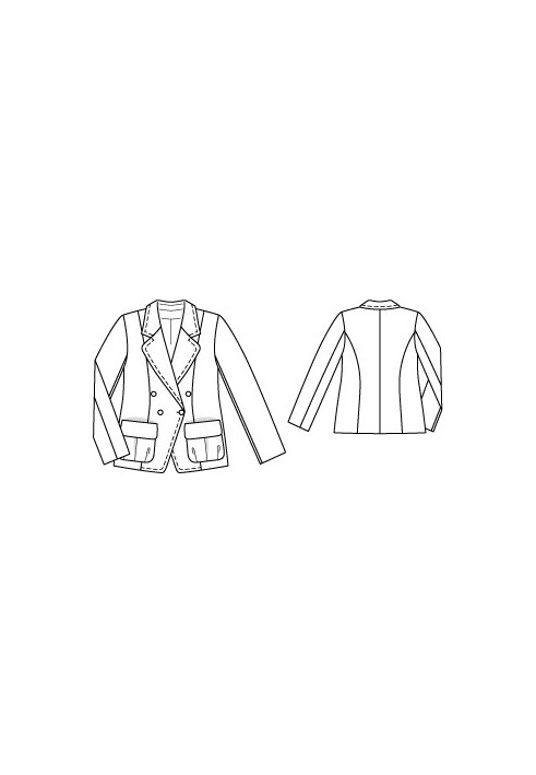 Double-breasted flannel blazer pattern (Burda 8/2010, pattern number 138)