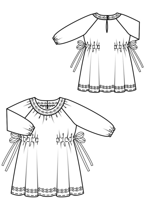 Pattern Dress in a fitted cut with raglan sleeves (Burda 2/2019, pattern number 131 B)