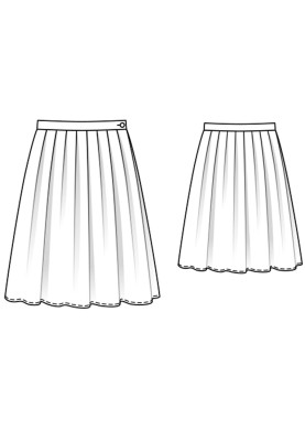 Pattern Skirt of a lush cut with deep pleats (Burda. Fashion Plus 1/2016, pattern number 413)