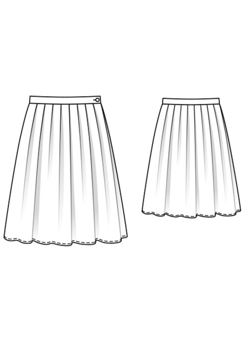 Pattern Skirt of a lush cut with deep pleats (Burda. Fashion Plus 1/2016, pattern number 413)