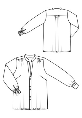 Pattern Blouse-shirt with bows on the cuffs (Burda 9/2019, pattern number 124)