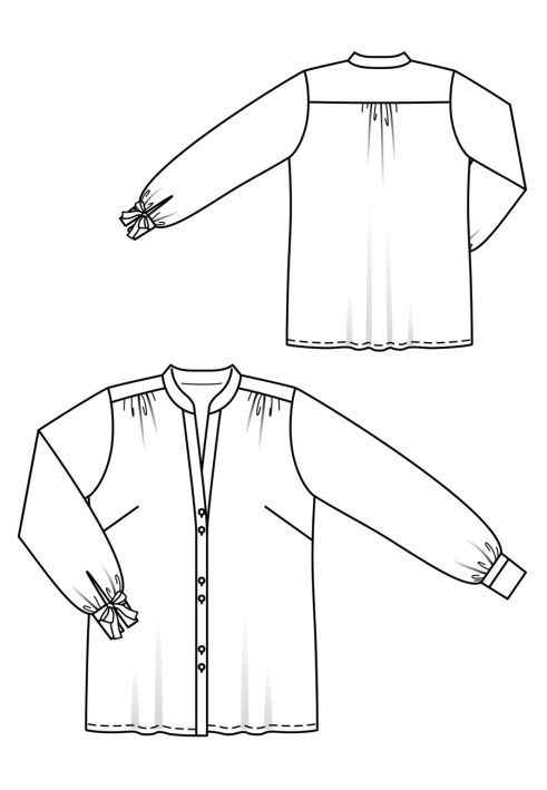 Pattern Blouse-shirt with bows on the cuffs (Burda 9/2019, pattern number 124)