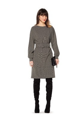 Pattern Knitted dress of simple cut with long sleeves (Burda 2/2020, pattern number 6180 B)