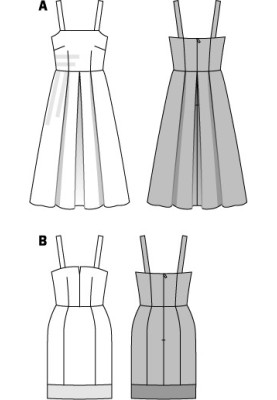 Pattern Sundress with wide straps (Burda 1/2014, pattern number 6918 A)