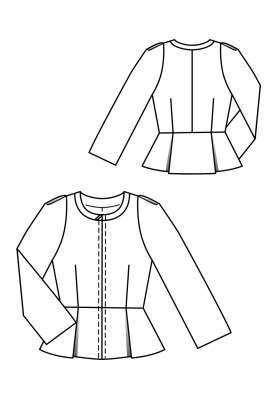 Pattern Jacket with a peplum with a zipper (Burda 9/2020, pattern no. 120 B)