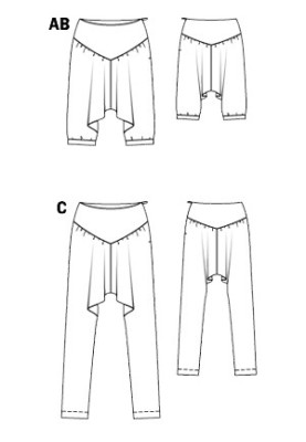 Pattern of pants in a sports style (Burda 1/2011, pattern number 124 C)