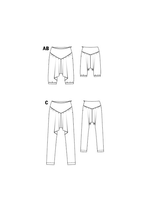 Pattern of pants in a sports style (Burda 1/2011, pattern number 124 C)