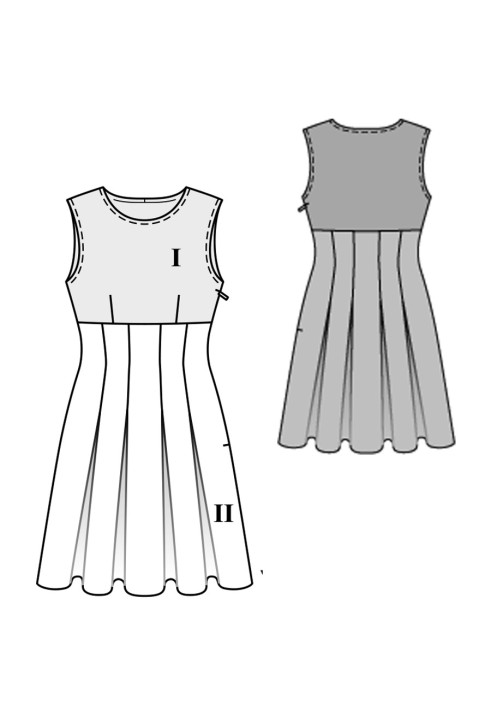 Pattern Dress fitted with pleated skirt (Burda 2/2016, pattern number 6594 A)