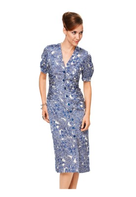 Pattern Dress in a fitted cut with a through fastening (Burda 1/2014, pattern number 6915 B)